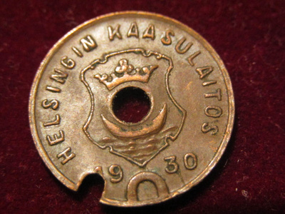 Helsingin kaasulaitos 1930. Kaasupoletti-Gas token