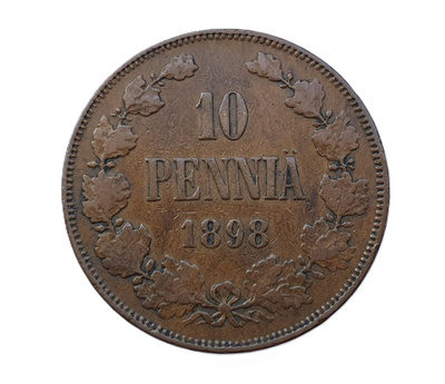 10 penniä 1898 - Harvinainen! OK kunto!