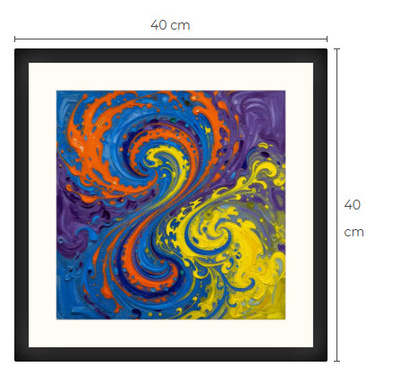 Uusi uniikki abstrakti art print taulu 40 cm x 40 cm