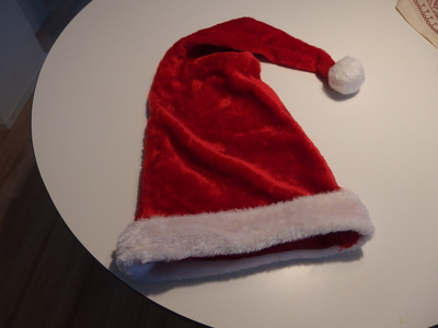 Pitkähiippainen tonttulakki , teddy UUSI