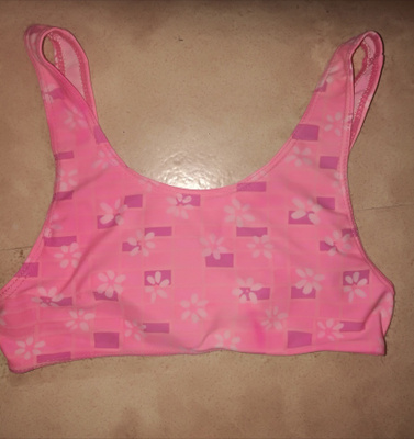 Bikini yläosa pinkki kukkakuosi 150 cm, 1 kpl