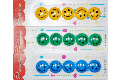 ZRH Magnet Smiley/Hymiö Magneetit, 5kpl, Ø25mm, vihreä UUSI