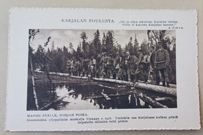 Karjalan puolesta,suomal. ylioppilaita matkalla Vienaan 1918