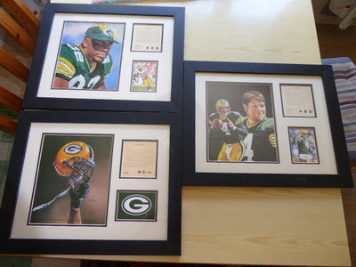 3 alkuperäistä Green Bay Packers NFL litografia taulua