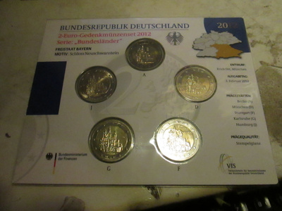 2012 Saksa  2 € Bayern ADFGJ   bu