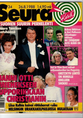 Seura n:o 34 1988 Janni, häät. Jari & Tiina. Oravikoski &Kot