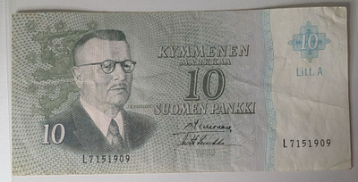 10 Markkaa 1963 Litt. A L7151909