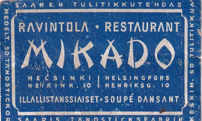 Helsinki , MIKADO, Saaren Tulitikkutehdas  4/1