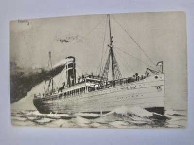 VANHA Postikortti Laiva Titania Kulk 1911