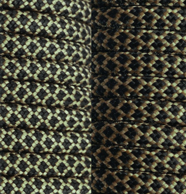 PARACORD käärmekuvio musta-vihreä naru, 3 m