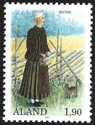 Åland 1993 Kansanpuvut Saltvik 1,90 mk ** LaPe 072