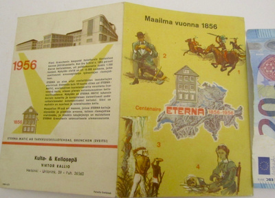 VANHA Lukujärjestys Eterna Kello Mainos 1956 UPEA