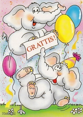 Grattis - Elefantit ja ilmapallot R uusi