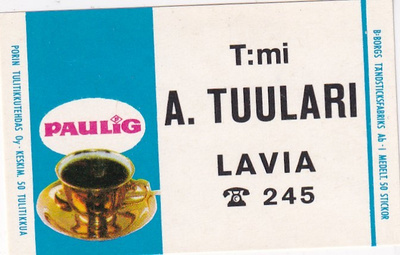 Lavia, A. Tuulari, Paulig     7/3