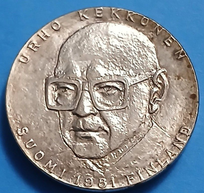 Hopeinen juhlaraha 50 mk vuodelta 1981,Urho  Kekkonen.