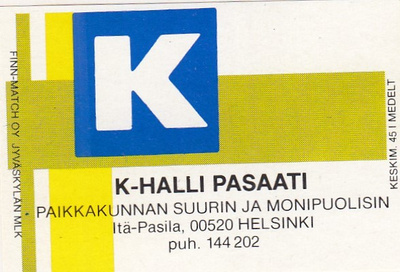 Helsinki. K - Halli. PASAATI    b372