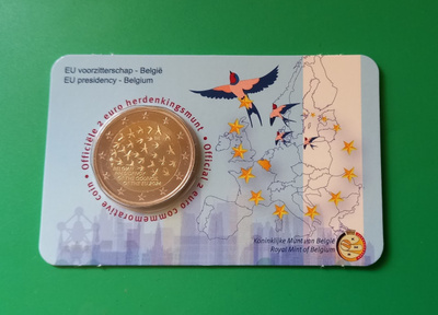 Belgia 2024 2 euro CC EU Precidency coincard