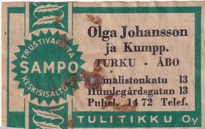 Turku, Olga Johansson ja Kumpp.   6/2