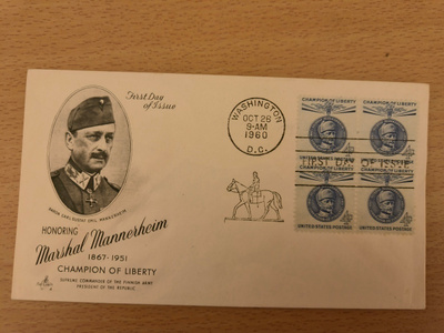 FDC Mannerheim 4c neliö 1960