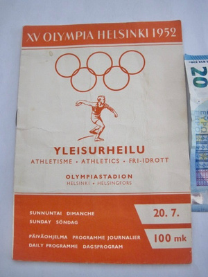 VANHA Ohjelma Helsinki Olympia 1952