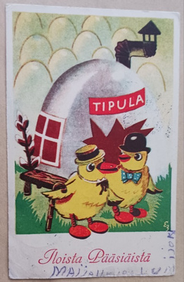Tipupariskunta ja munamökki Tipula, p. 1945 -> Ruotsiin