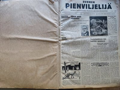 Jättimäinen SUOMEN PIENVILJELIJÄ lehden 1934 vuosikertasidos