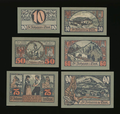 Itävalta 10, 30, 50, 60, 75, 90 Heller, St. Johann