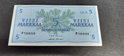 5mk 1963 Litt.B, UUS-Pun, P-sarjaa, KL 9-10
