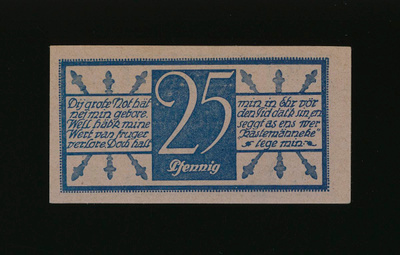 Saksa Notgeld 25 Pfennig, Cleve 1920
