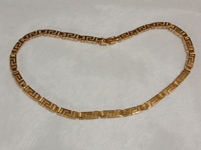 Greek Key Link Gold plated kaulakoru