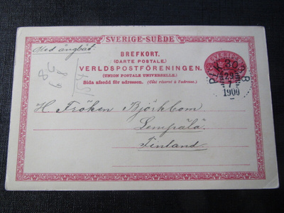 10 öre 1900 Ehiökortti. Brefkort .Ruotsi- Sweden