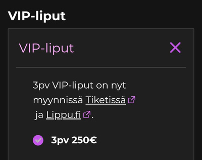 Himos juhannus 3pv VIP-lippu