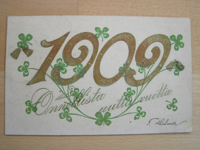 VANHA Postikortti Onnitelukortti 1909
