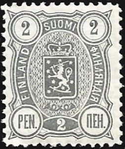 1889 Vaakunamerkit 2 p  harmaa  ** LaPe 27 A
