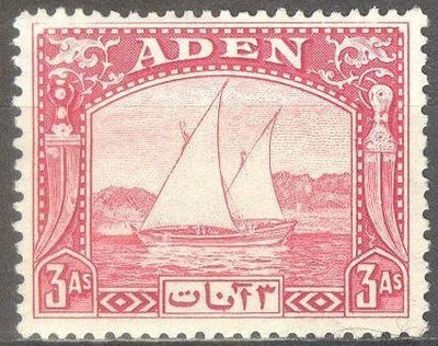 (SA0491) ADEN, 1937 (Dhow, 3a., carmine rose). Mi # 6. MLH*