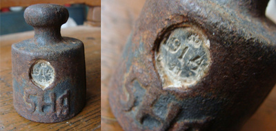 "Rauta kruunu" 1914 leimattu punnus 5 Hg 1/2 kg 63 mm Ruotsi