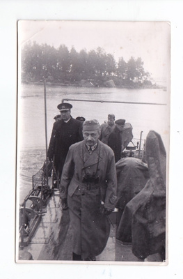 VANHA Valokuva Mannerheim Sotalaiva Laivasto 13x18cm ALKUPER