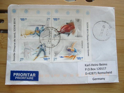 Romania, Sotsin olympia neliö merkit kuorella Saksaan 2014