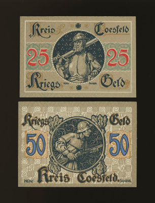 Saksa Notgeld 25, 50 Pfennig, Coesfeld