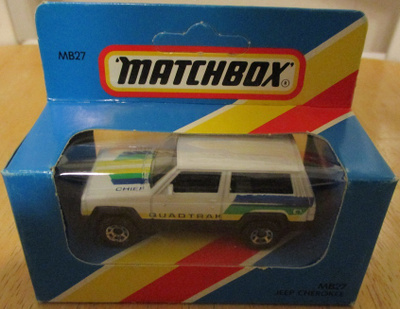 Jeep Cherokee 4x4 Chief Quadtrak 1983 Matchbox MB27 1:64