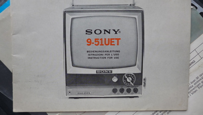TV SONY käyttöohjeet ja muuta,,,  matka TV , ostettu v 1968