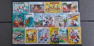 Walt Disney Postimerkkejä ** 16 kpl