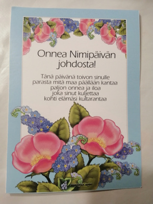 Onnea Nimipäivän johdosta.................