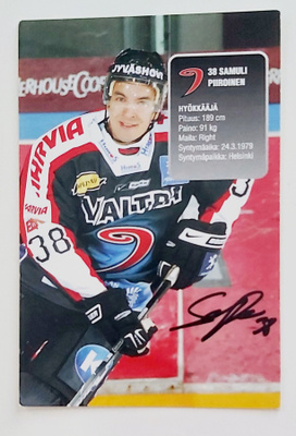 "Samuli Piiroinen JYP"-KULKEMATON JÄÄKIEKKO-KORTTI