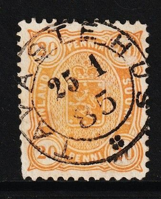 1885 20pennin Vaakunamerkki loistoleimattuna