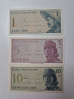 Indonesia 1964 1/5/10 sen (14430)