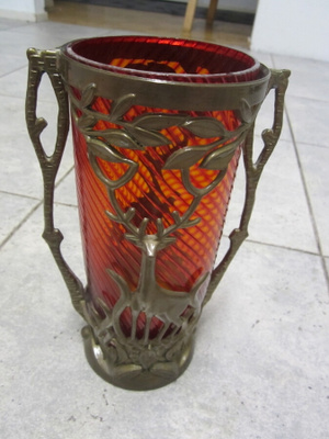 Vintage USSR Art Deco Style Desk Vase Deer Cast Iron Base an