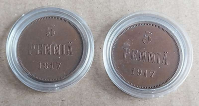 5 penniä 1917 - 2 kpl