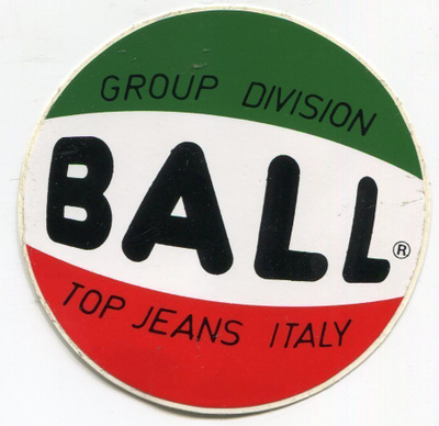 Retro - Vanha tarra - Ball Top Jeans Italy