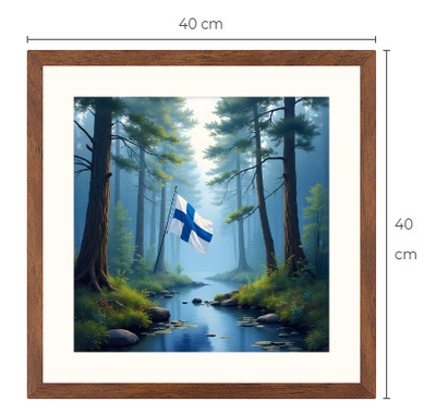 Uusi Suomen lippu Limited Edition taulu 40 cm x 40 cm